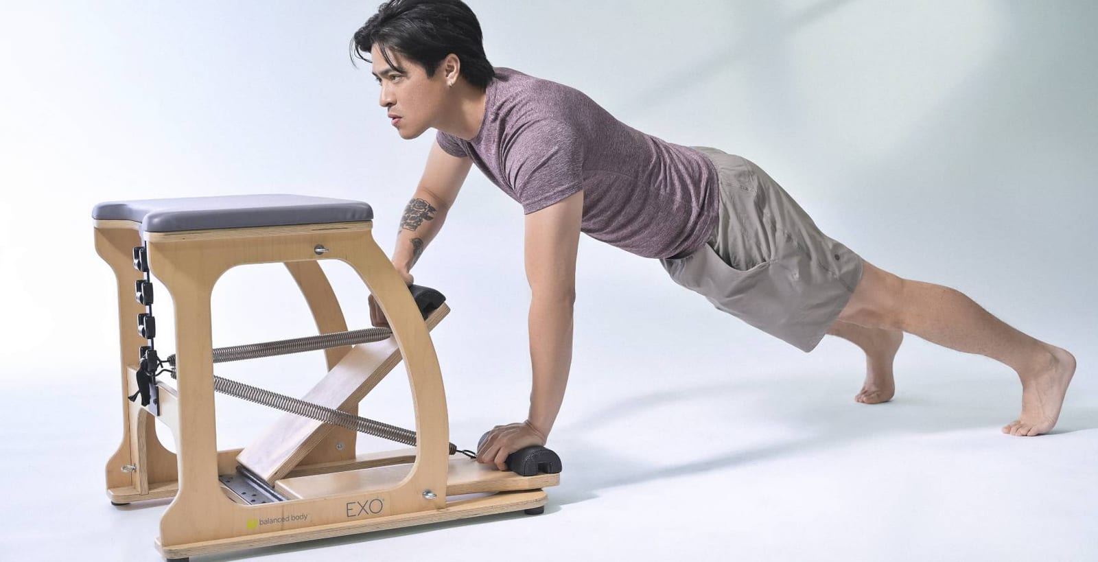 A compact Pilates chair for a big, full-body workout