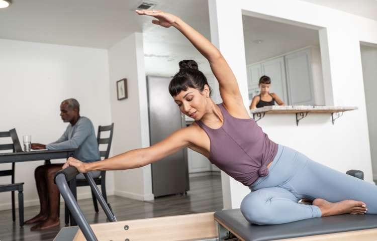 Reformer exercises for runners — Pilates equipment reference photograph