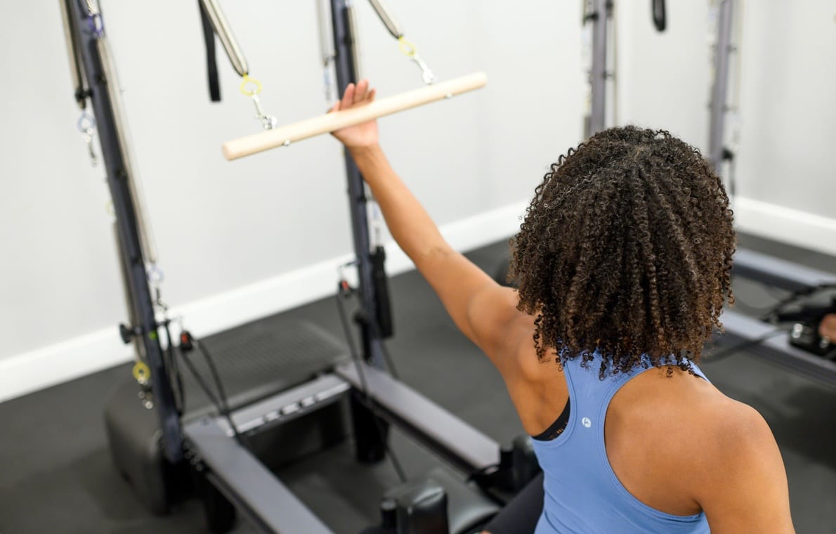 Reformer tower accessories — Pilates equipment reference photograph