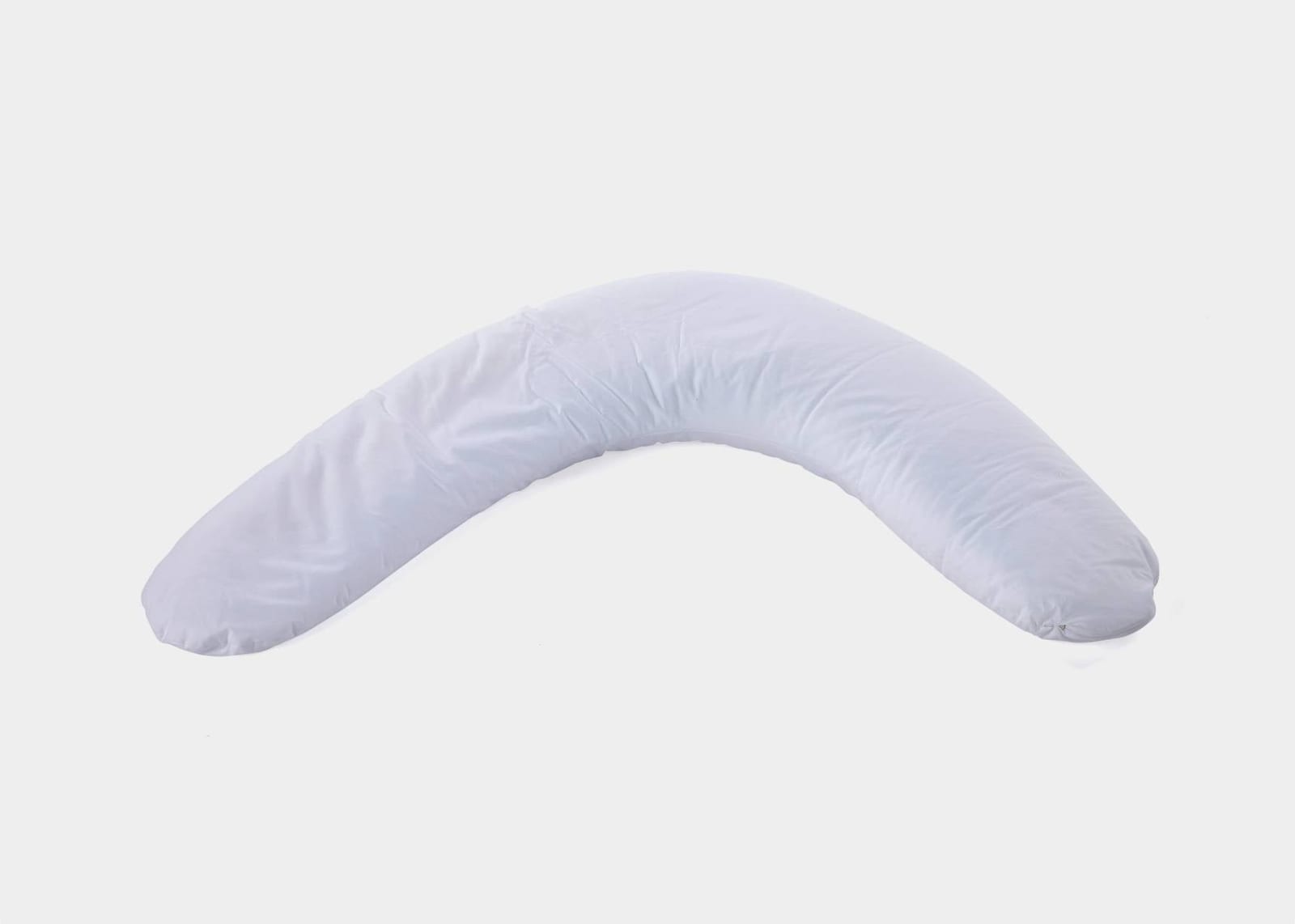 White side sleeper body pillow for comfortable sleep.