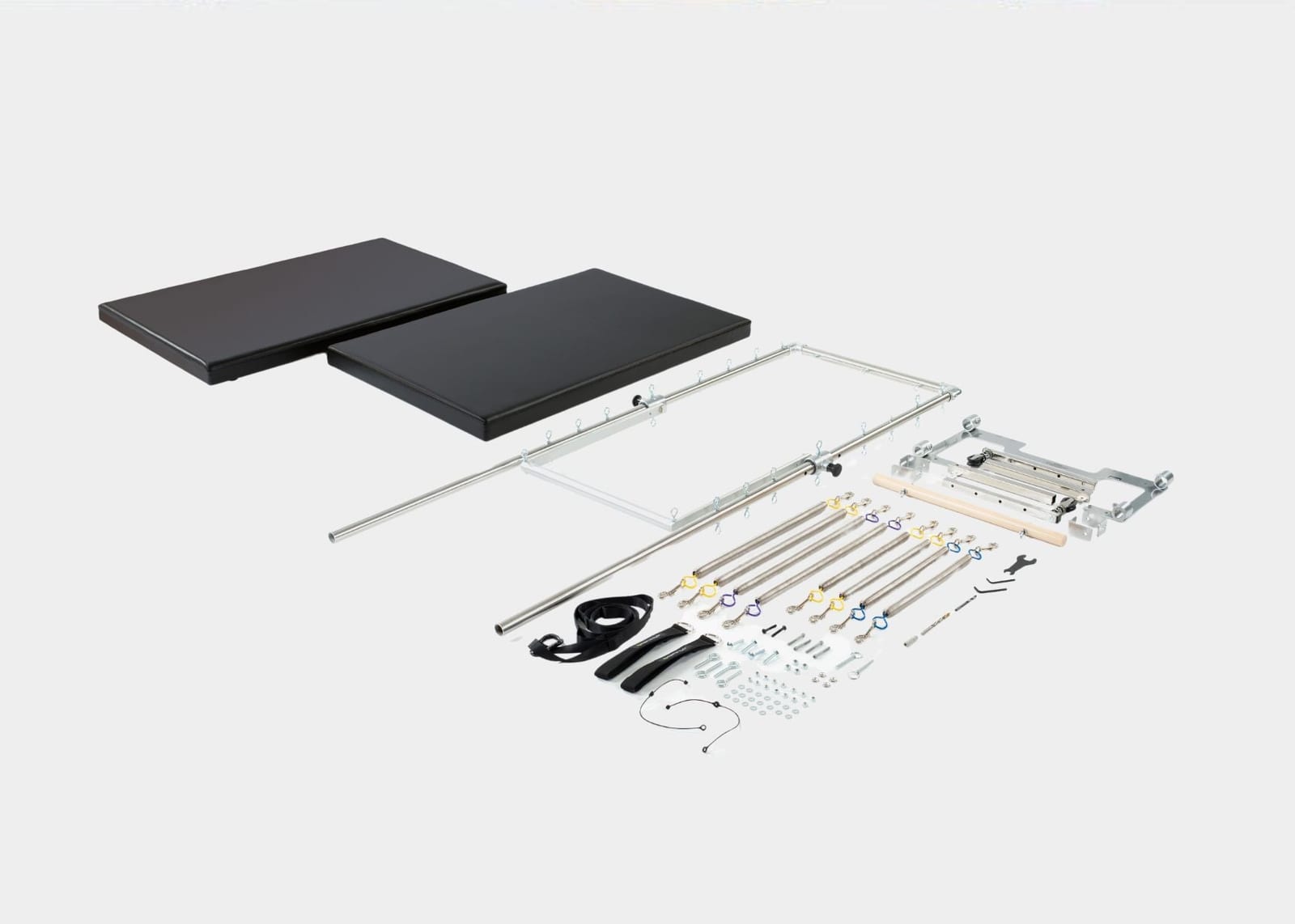 Tower retrofit kit for studio reformer on white background